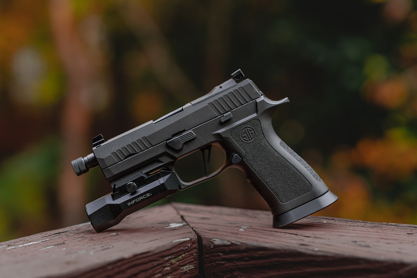 Handgun on a dark surface